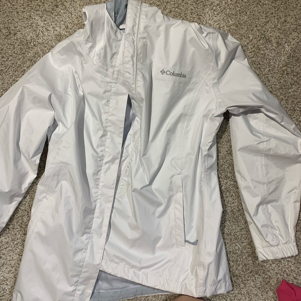 Columbia white rain jacket!